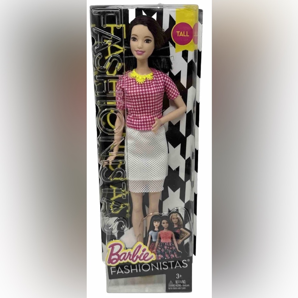 NIB 2015 Mattel Barbie Fashionistas TALL White and Pink Pizazz